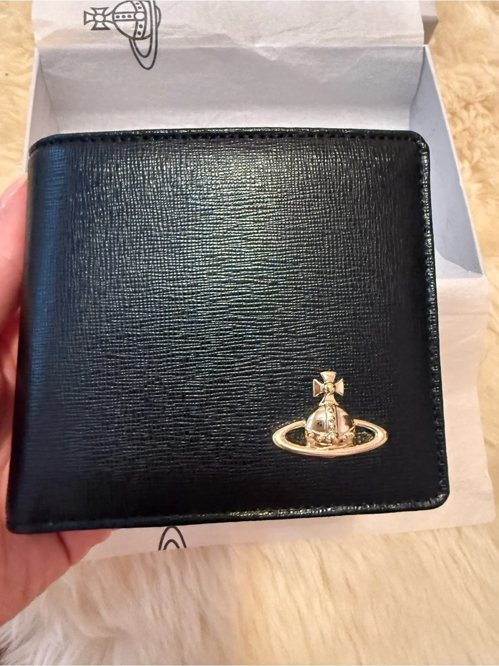Vivienne Westwood Black Saffiano Wallet with Coin Pocket